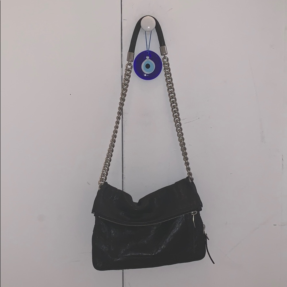 Olivia Harris black shoulder bag w silver hardware